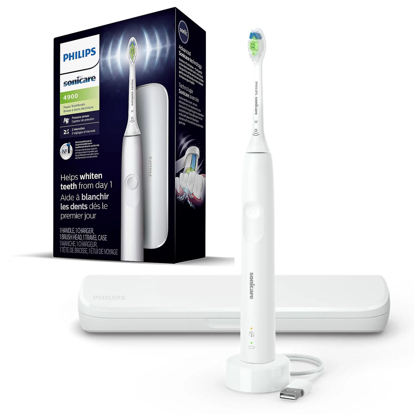 Philips Sonicare DiamondClean Electric Toothbrush, White, 1 Count