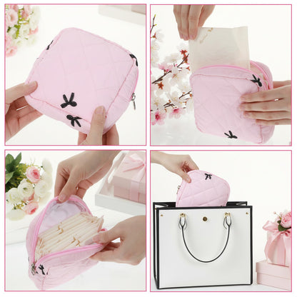 Pink Period Bags for Girls, Cute Period Pouch for Pads Sanitary Napkins Small Tampons, Sanitary Napkin Storage Bag First Gifts for Girls