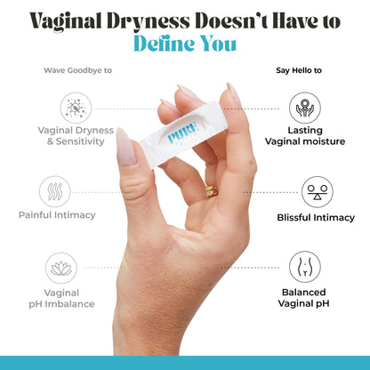 PURE WOMAN - Pure Bliss - Vaginal Moisturizing Suppositories - Hyaluronic Acid, Vitamin E, Vitamin A, Lactic Acid - Supports Vaginal Moisturization - Long Lasting Comfort & Sensitivity Relief - 10 Pk