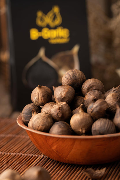 B-Garlic Black Garlic, Premium Whole Fermented Black Garlic, 100g, Healthy Sweet Savory Superfoods Snack