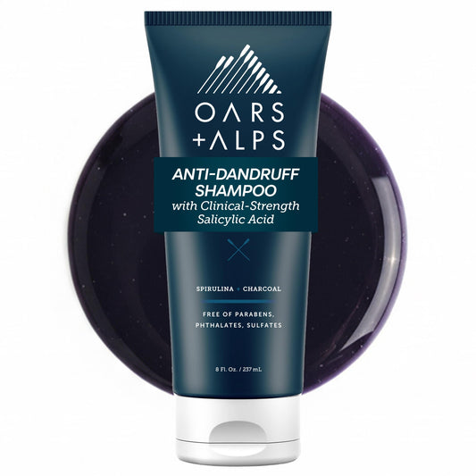 Oars + Alps Anti-Dandruff Shampoo with 2% Salicylic Acid, Made with Spirulina, Charcoal, + Green Algae Extract, 8 Fl Oz