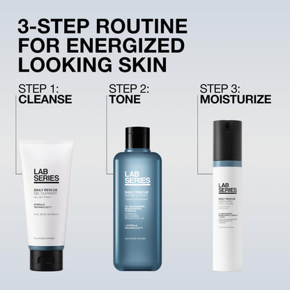 Lab Series Men's Daily Rescue Water Lotion Toner - Moisturizing Essence Skin Care for Men - Hydrating Face Toner with Niacinamide, 6.7 Fl Oz