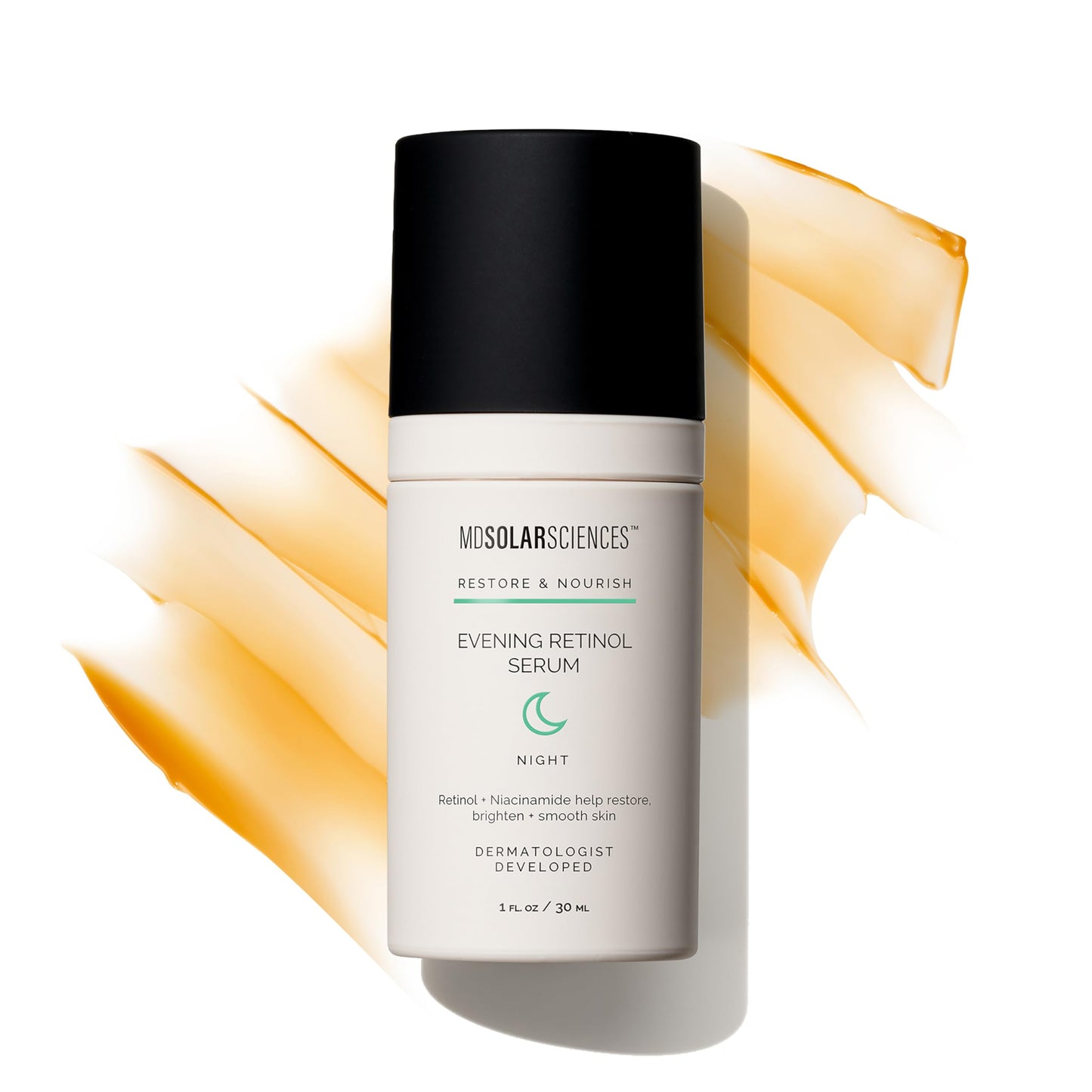 MDSolarSciences Evening Retinol Serum | Lightweight & Moisturizing Anti-Aging Treatment | Reduces Appearance of Discoloration, Fine Lines & Pores | Encapsulated Retinol for Sensitive Skin (1 Fl Oz)