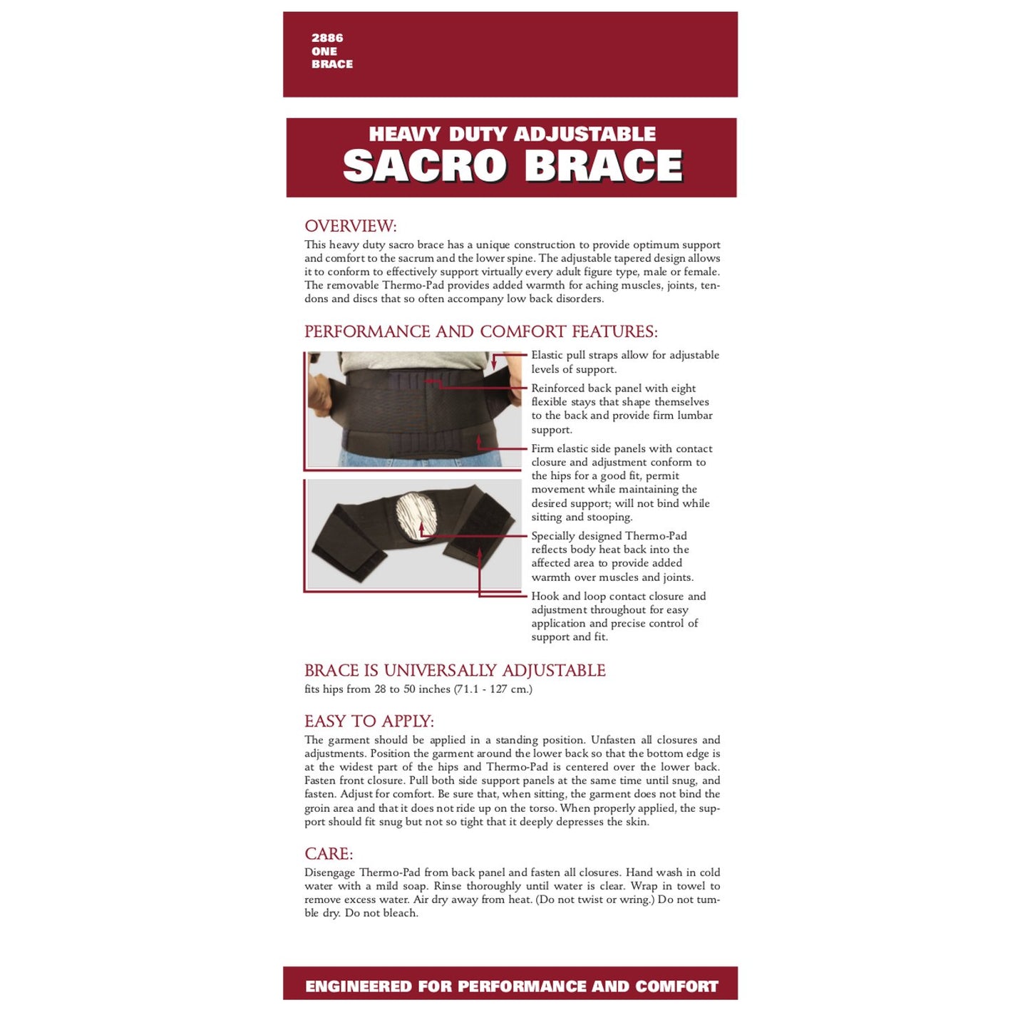 OTC Sacro Brace, Lower Back, Heavy Duty Support, Thermo Pad