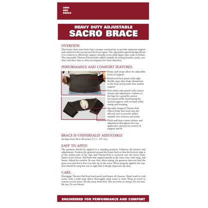 OTC Sacro Brace, Lower Back, Heavy Duty Support, Thermo Pad