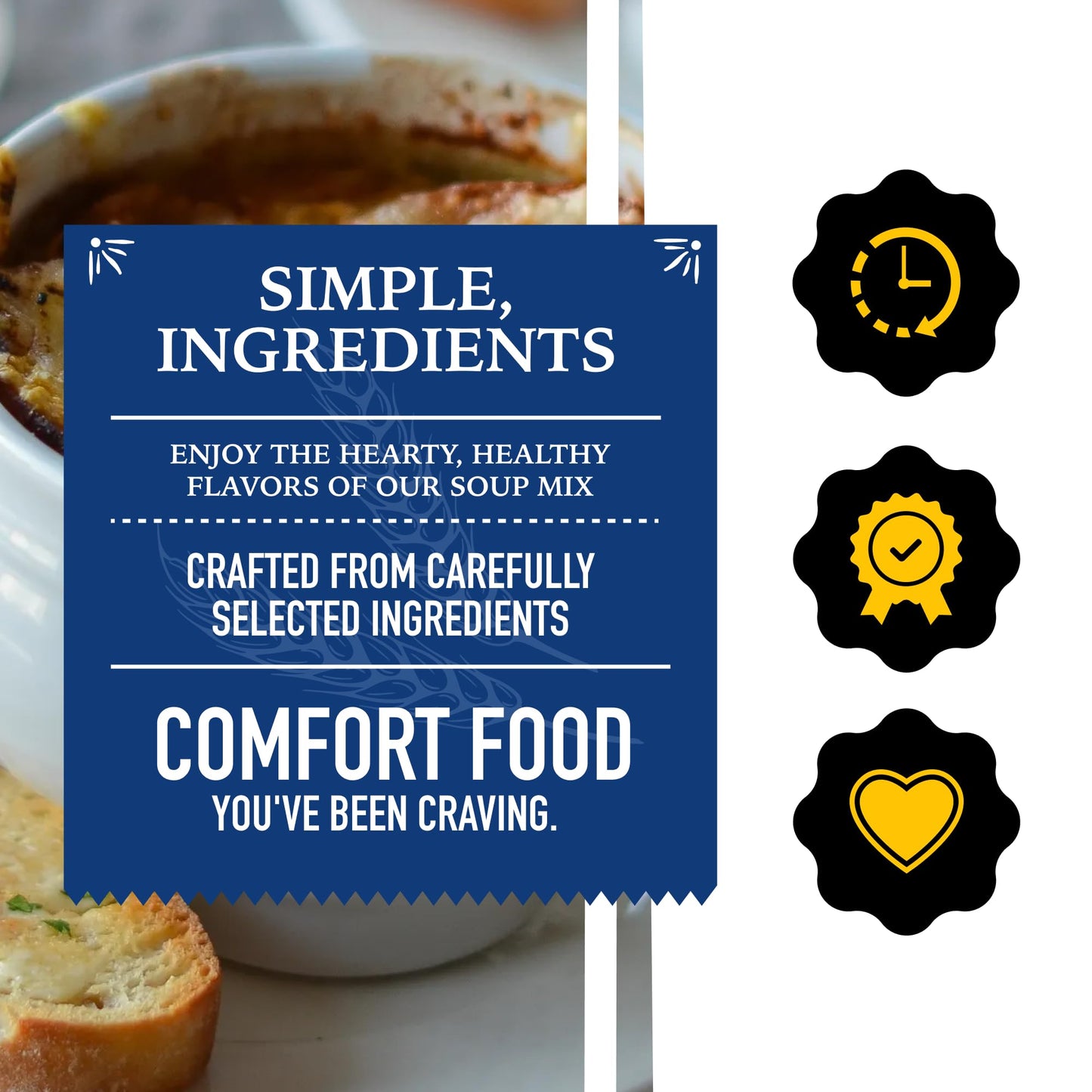 Just In Time Gourmet French Onion Soup Mix, 2 Soups in Box, Quick and Easy Fool-proof Recipe, Simple Ingredients, Hearty Flavors, Must-Have Pantry Item for Classic Comfort Food