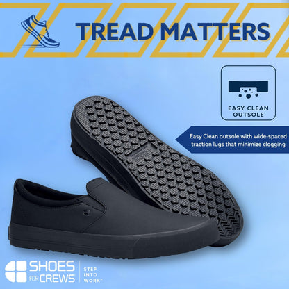 Shoes For Crews Unisex Slip-On Work Shoe - Non-Slip, Comfortable & Water-Resistant Slip-On Work Sneaker for Men & Women - Ideal for Restaurant, Hospitality, Retail Workers & More - Ollie II