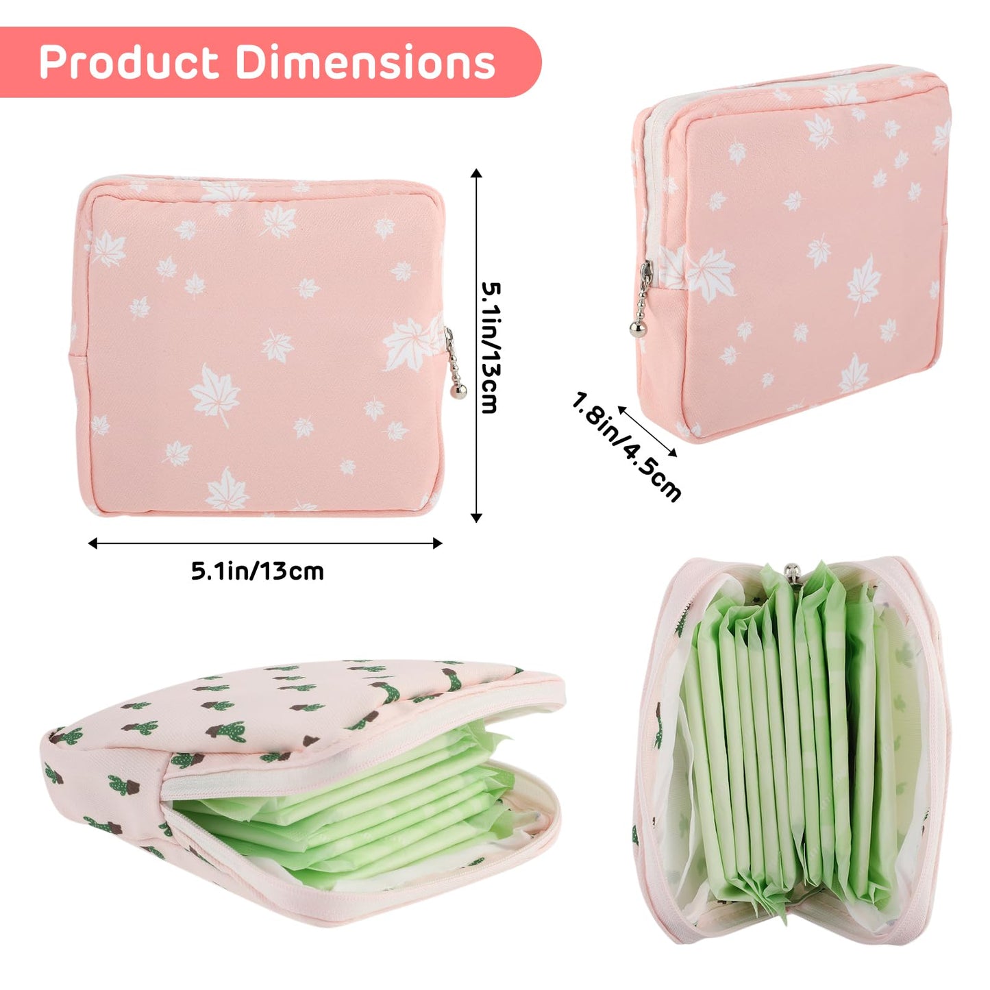 3Pcs Period Bag Sanitary Napkin Storage Bag, Portable Menstrual Cup Pouch Period Bags for Teen Girls, Tampons Holder, Pad Bag, Feminine Care for Purse with Zipper