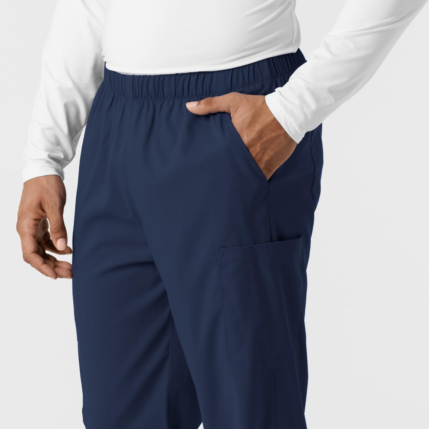 Wink Scrubs Unisex, Boundless, Straight-Leg Pants with Tuck-in Drawstring and 6 Pockets, Navy, L Short