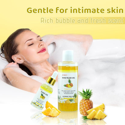 Natural Yoni Wash Yoni Oil Set, Feminine Wash for Women ph Balance, 1 fl.oz Feminine Oil & 6.7 fl.oz Intimate Wash - Pineapple Scent