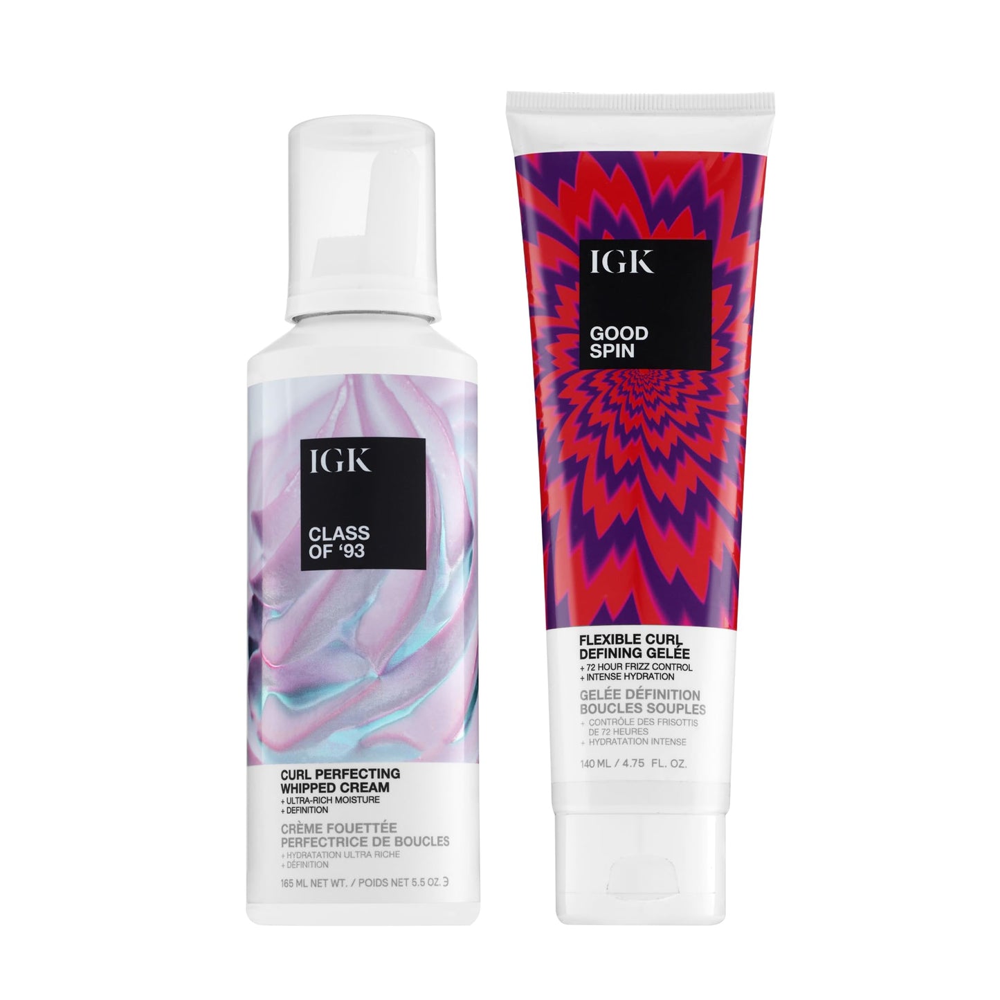 IGK Class of '93 Texture & Hold Cream + Good Spin Gelee – Hair Styling Duo for Definition, Hold & Shine – Vegan & Cruelty-Free