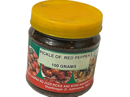Authentic Nepali Timur Ko Chhop (Szechuan Pepper Pickle) Mixed Of Spices & Red Chilly Powder That Gives Natural Typical Nepali Flavor (Sour Spicy Timur Ko Achar Pickles - 100G By QT Shopping