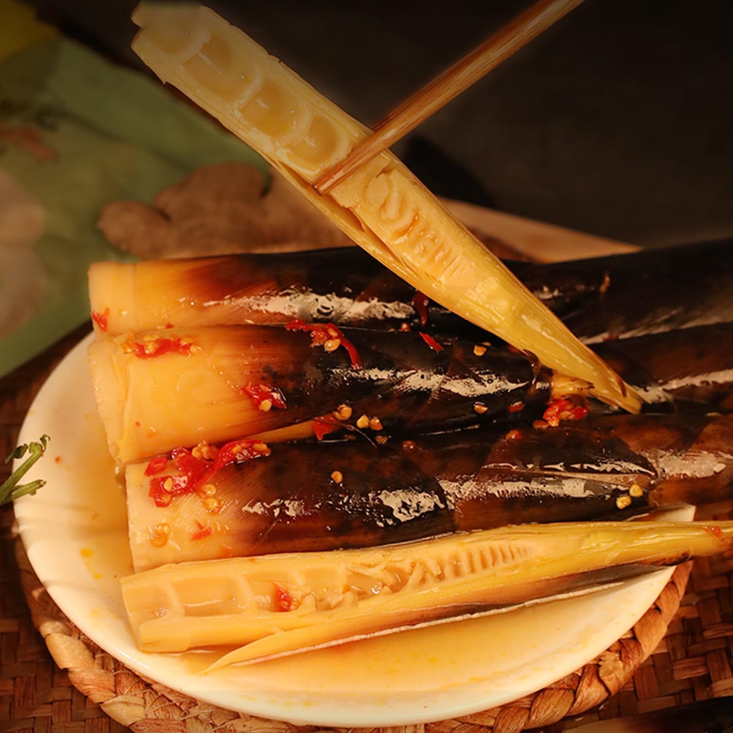 Fresh Hand Peeled Bamboo Shoots - 3 Packs 660g Internet Celebrity Instant Spicy Chinese Snacks, Aged Soup with Pickled Peppers and Tender Vegetables, Spicy Strips Mix Match Taste