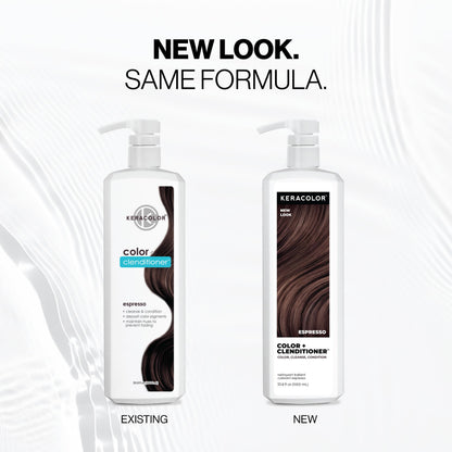 Keracolor Color + Clenditioner 3-in-1 Color-Depositing Conditioner, Gentle Cleansing Conditioner Infusing Semi-Permanent Hair Color, 9 Shades, 33.8 Fl Oz