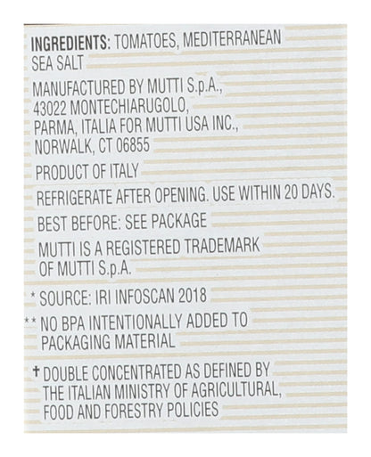 Mutti Double Concentrated Tomato Paste (Doppio Concentrato), 4.5 oz. Tube | 1 Pack | Italy’s #1 Brand of Tomatoes | Tube Tomato Paste | Vegan Friendly & Gluten Free | No Additives or Preservatives