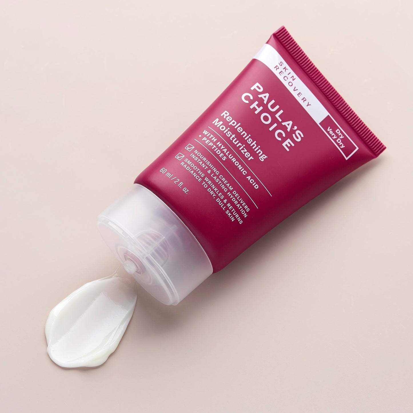 Paula's Choice SKIN RECOVERY Replenishing Face Moisturizer Cream, Daily Facial Moisturizer with Hyaluronic Acid, & Peptides, Face Lotion for Dry, Sensitive Skin, Fragrance-Free, 2oz