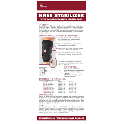 OTC Knee Stabilizer Wrap, ROM Hinged Bars, Orthotex, Medium