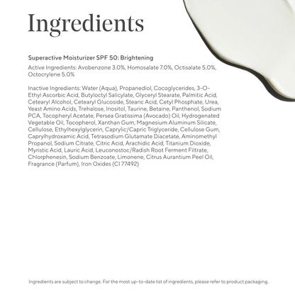 Murad Superactive Brightening Moisturizer SPF 50 - Vitamin C Packed Hydrating Ulta Sheer Facial Sunscreen W/Lipid-boosting Technology for Preventative Aging Protection from UVA/UVB - 1.7 Fl oz