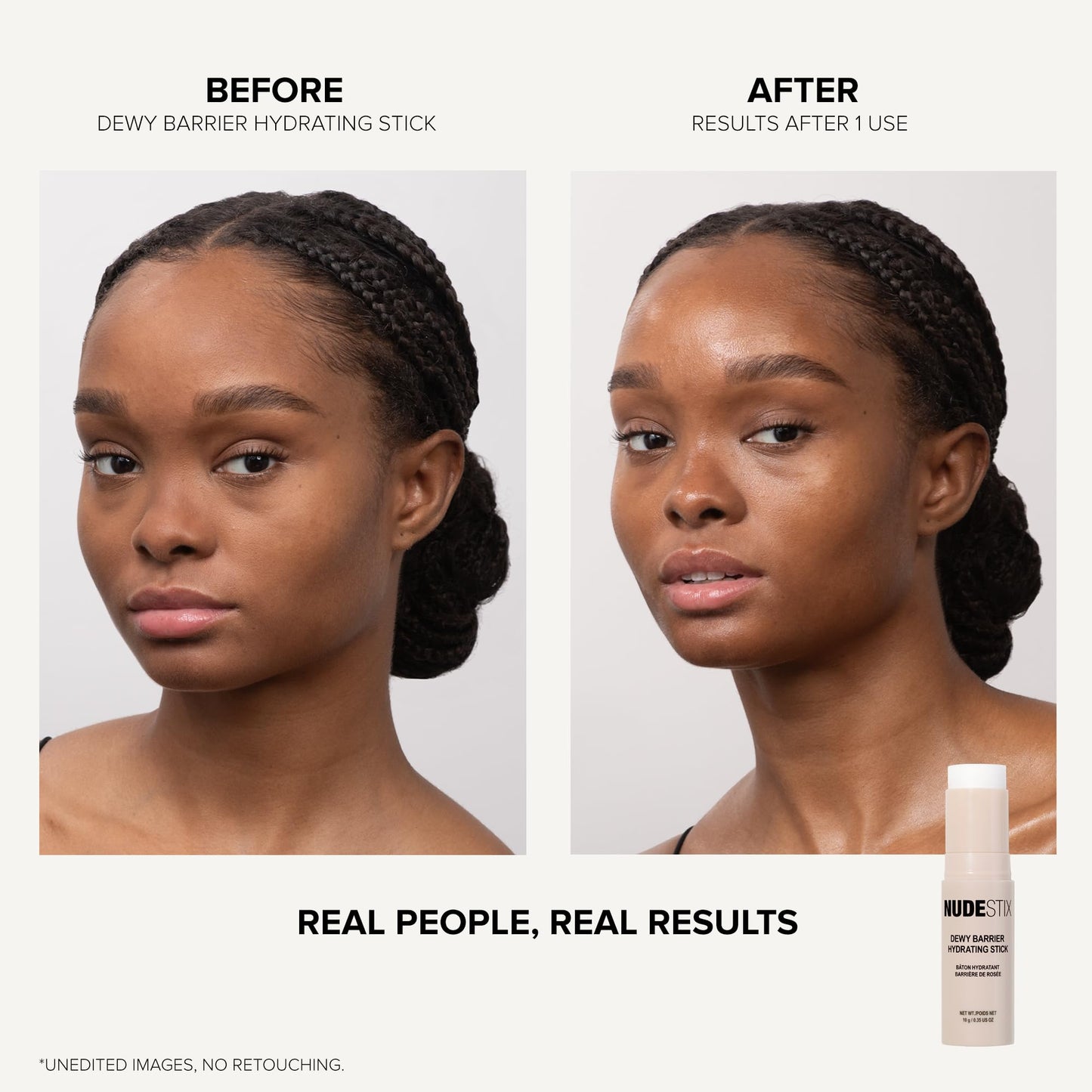 Nudestix Dewy Barrier Hydrating Stick – On-the-Go Moisture Balm with Ceramides, Squalane, Bakuchiol & Vitamin C | Hydrates, Brightens & Smooths Skin | Clean, Vegan & Travel-Friendly