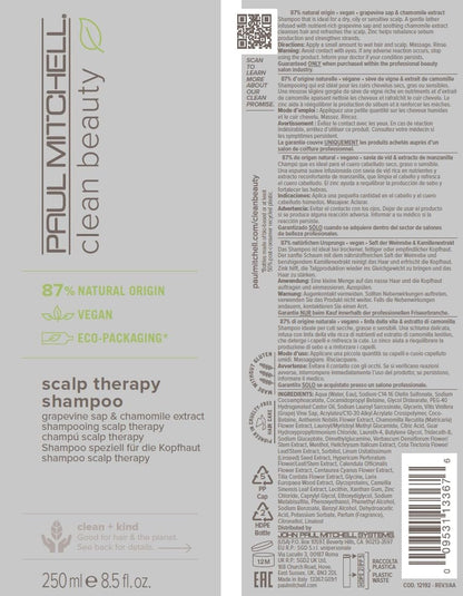 Paul Mitchell Clean Beauty Scalp Therapy Shampoo, Gently Cleanses + Refreshes All Hair Types, Especially Dry, Oily + Sensitive Scalps