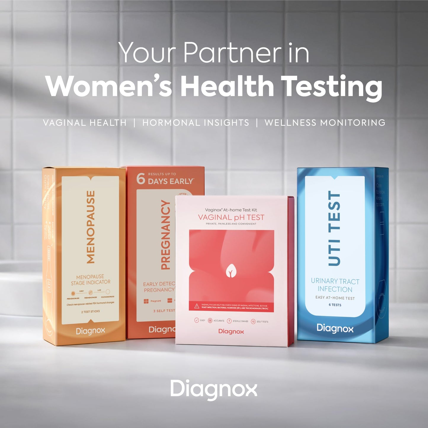 Diagnox Health Menopause Test, At-Home FSH Test Strips to Identify Menopause Stages - Fast 5-Minute Results, Clinical-Grade Midstream Strips (2 Pack)