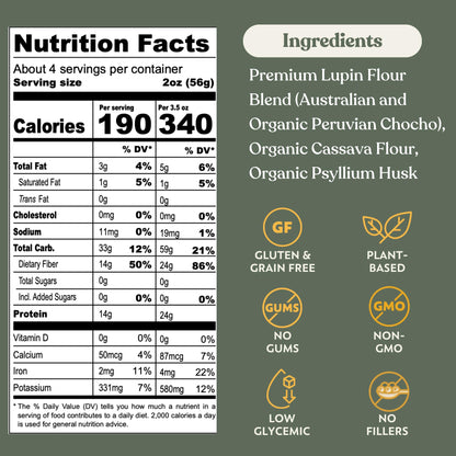 Chef’s Kiss Protein Mixed Case | 24g Protein, High Fiber | Gluten Free, Plant-Based, Lower Carb Pasta Made from Lupins | No Fillers No Gums | Nutrient Dense, High Protein | Non GMO | 4-pack (8oz)