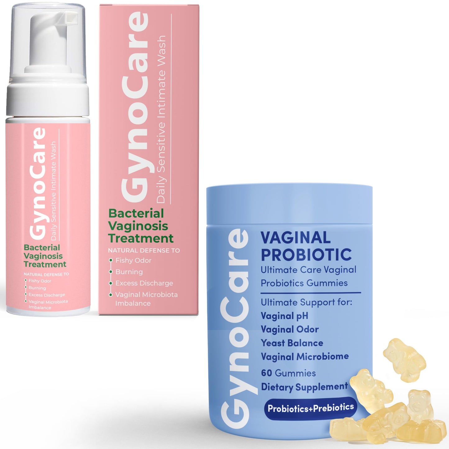 Terramed Just Think Comfort Feminine Care Bundle: pH-Balanced Probiotic Feminine Wash with Prebiotics + Feminine Probiotic Gummies – Dual Solution for pH Balance, Freshness, and Intimate Health