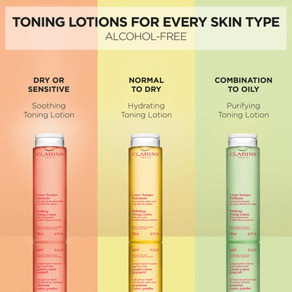 Clarins Hydrating Toning Lotion | Cleanses, Tones, Hydrates and Balances Skin's Microbiota |Plant-Based Ingredients, Including Aloe Vera | Alcohol-Free | Normal to Dry Skin Types