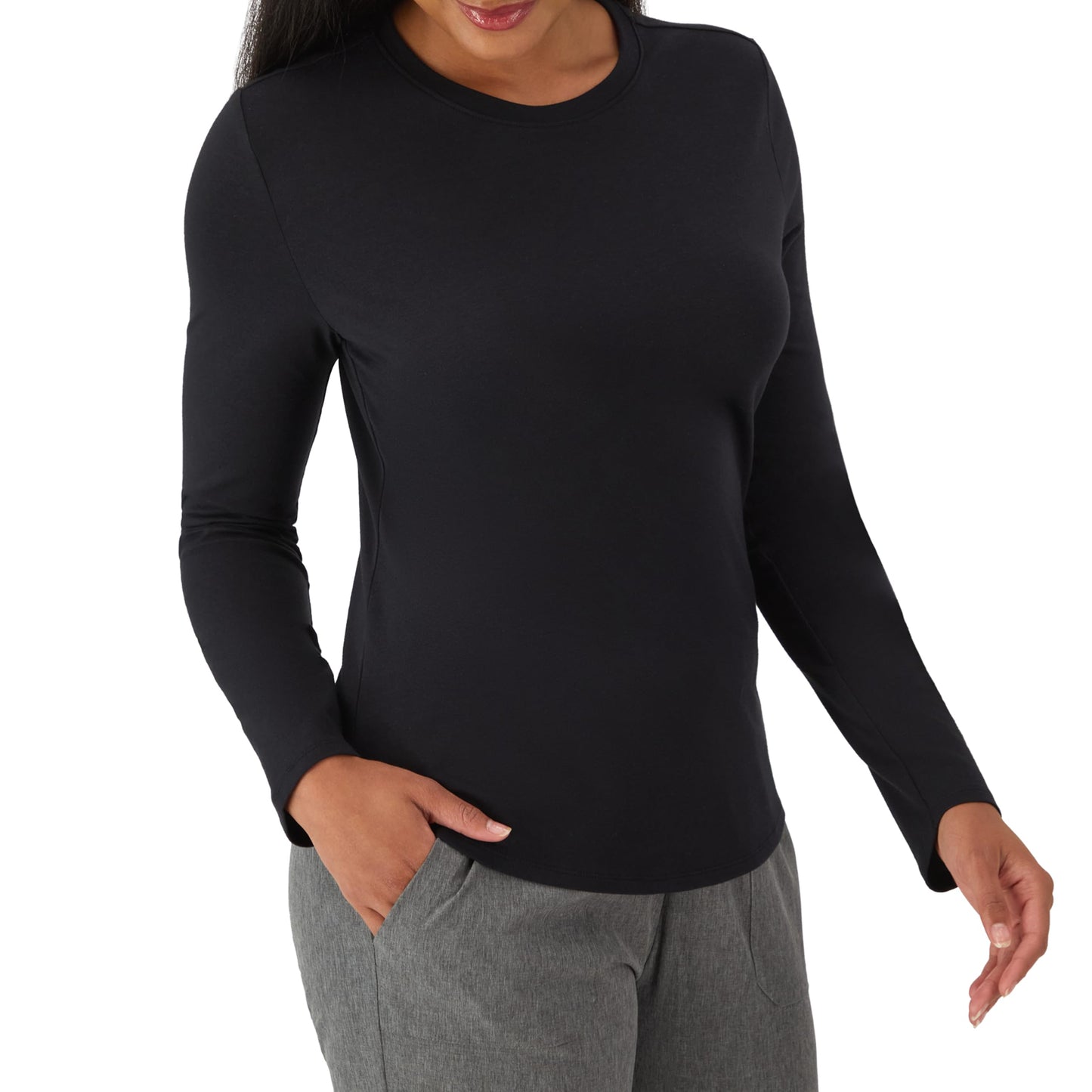 Hanes Women's Comfort Fit Scrubs Underscrub, Supersoft Viscose from Bamboo Long Sleeve Shirt