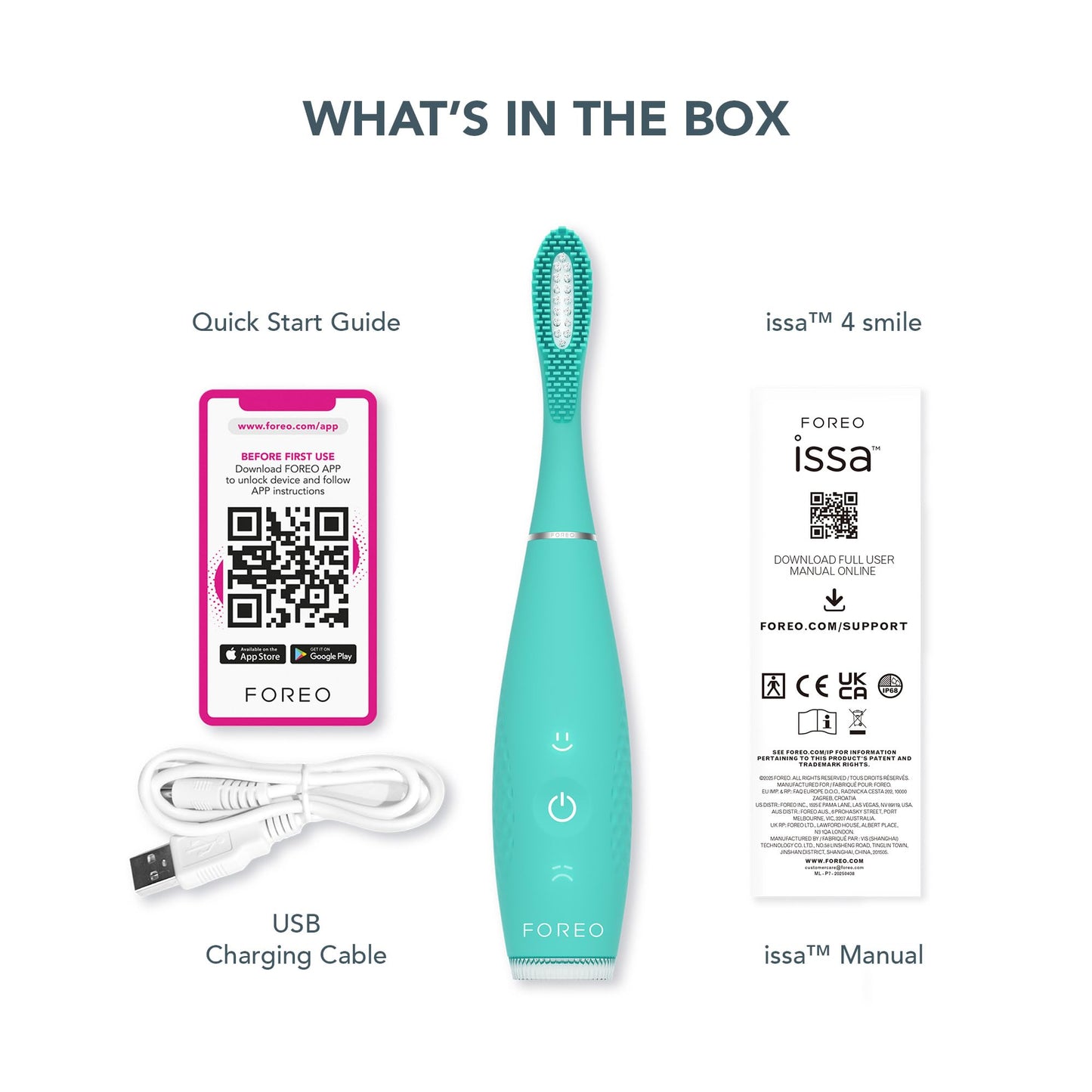 FOREO ISSA 4 Smile Electric Toothbrush – Compact & Travel-Friendly, 4-in-1 Hybrid Brush Head, Tough on Plaque, Long Battery Life (265 Days), 6-Month Brush Head Replacement