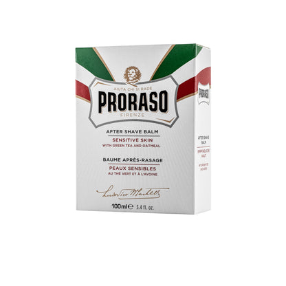 Proraso After Shave Balm - Oatmeal & Green Tea - Nourishing & Gentle Formula After Shave Cream for Sensitive Skin - Premium Italian Shaving for Men - 3.4oz