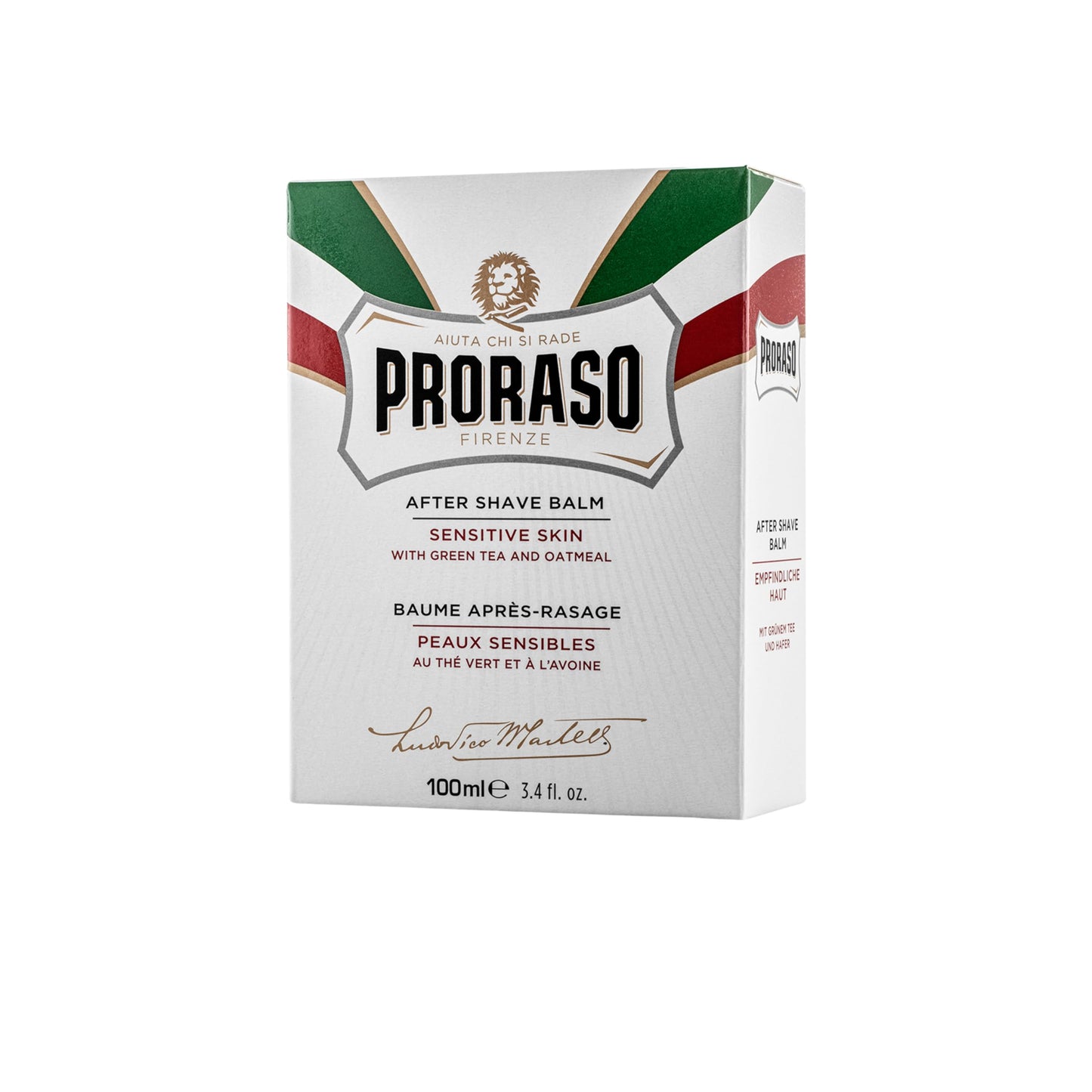 Proraso After Shave Balm - Oatmeal & Green Tea - Nourishing & Gentle Formula After Shave Cream for Sensitive Skin - Premium Italian Shaving for Men - 3.4oz