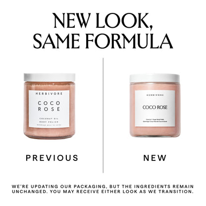 HERBIVORE Coco Rose Coconut Oil Body Polish | Exfoliating Body Scrub with Shea Butter | Smooths & Softens Skin, Plant-Based, Vegan, for All Skin Types