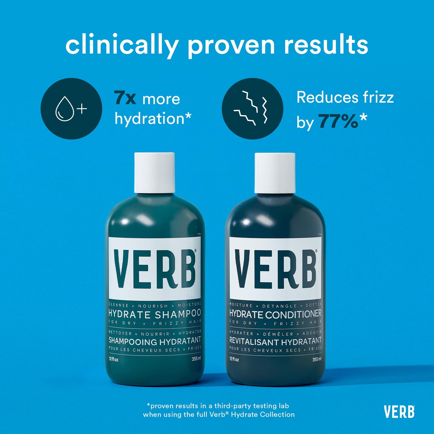 VERB Hydrate Shampoo - Cleanse Dry + Frizzy Hair - Smooth + Reduce Frizz - Amber + Warm Jasmine Scent
