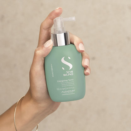 Alfaparf Milano Semi di Lino Scalp Renew Energizing Tonic for Thinning Hair - Strengthens, Re-densifies and Stimulates Hair Fiber - Professional Salon Quality - 4.23 Fl Oz