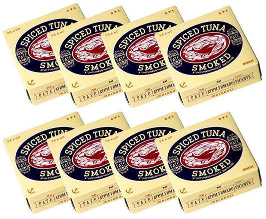 Portuguese Smoked Spiced Tuna Pate | B Vitamins, Omega-3 | Tinned Seafood by Ati Manel | 8 x 75g Cans