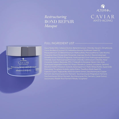 Alterna Caviar Anti-Aging Restructuring Bond Repair Masque, 5.7 Ounce | Strengthens & Protects Damaged Hair , 5.68 Fl Oz (Pack of 1)