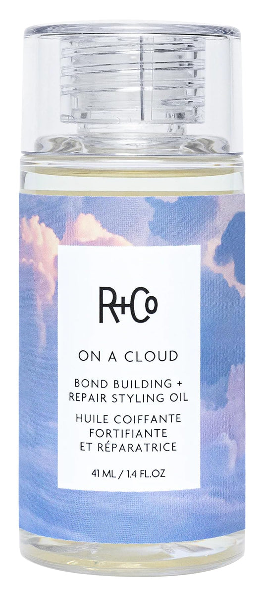 R+Co On a Cloud Bond Building Repair + Styling Oil - Lightweight Silicone-Free Hair Oil for Frizz Control, Shine, Heat & UV Protection - Strengthens & Repairs All Hair Types - 1.4 Fl Oz / 41 mL