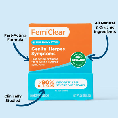 FemiClear Complete Feminine Care, Gentle Wash & Herpes Relief Cream - Natural Ingredients for Comfort