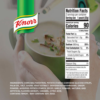Knorr Mushroom Soup Mix 1.52oz (3x2 Packs for 6 Pouches Total)| Delicious, Warm, and Ready in Minutes!(Pack Of 6)
