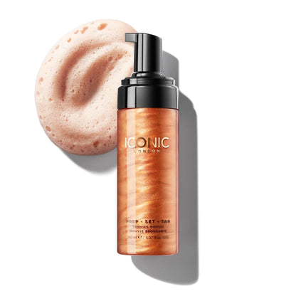 ICONIC LONDON Prep Set Tan Mousse | Long Lasting, Sun Kissed Skin, Bronze Glow, Cruelty-Free, Vegan Makeup