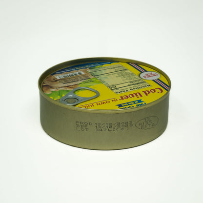 Foie Gras of the Sea Icelandic Wild-Caught Cod Liver (Foie de Morue) in Own Oil, 7.1 oz, Pack of 5 – Natural Omega-3 & Vitamins A/D Source, Gourmet Nordic Seafood, BPA-Free Can