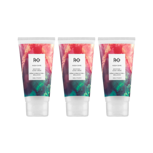 R+Co HIGH DIVE Moisture + Shine Crème Travel – Hydrating & Glossy Hair Cream, Adds Softness & Manageability, All Hair Types