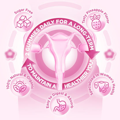 Vaginal Probiotics Gummies for Women Balanced pH, 50 Billion CFUs for Feminine Vaginal odor & Flora, Cranberry, D-Mannose, Vitamin C for Yeast Balance & Immune Health, Sugar Free, Pineapple, 60 Chews