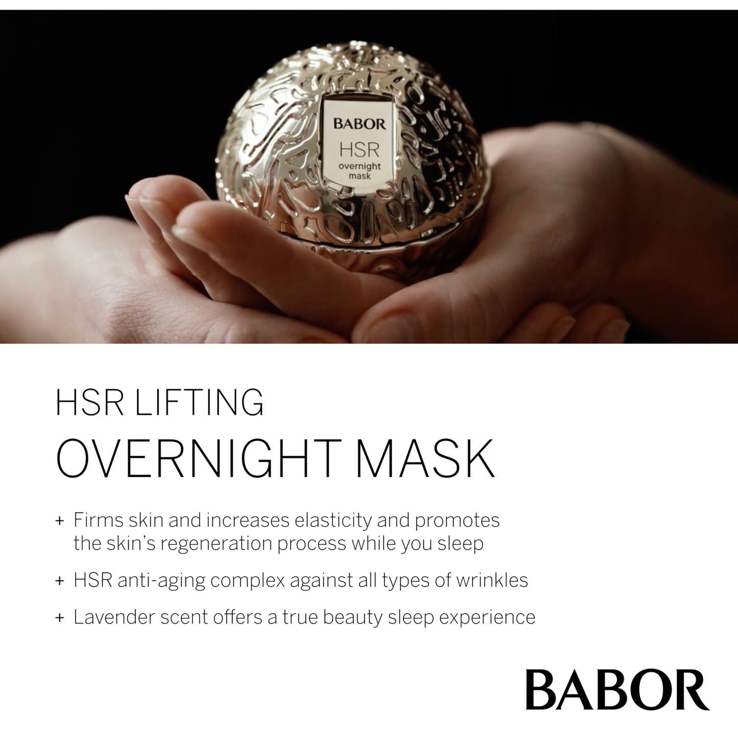 BABOR HSR Lifting Overnight Mask, Night Cream Face Mask With Active Anti-Wrinkle Ingredients For Regenerative Effect, Skin Firmness and Elasticity Improved While Dark Circles Reduce, 1.69oz