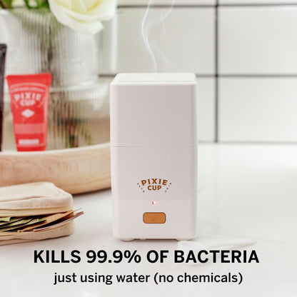 Pixie Menstrual Cups with Sterilizer - The Most Comfortable Soft Reusable Period Cup - Kills 99.9% of Germs with Clean Steam - Wash Your Cup in 3 Minutes! - Compact Sanitizer Kit for Feminine Care