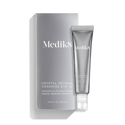 Medik8 Crystal Retinal Ceramide Eye 10 - Lifting Eye Cream with Vitamin A - Smoothing Under Eye Cream for Wrinkles and Sensitive Skin - 0.5 ml