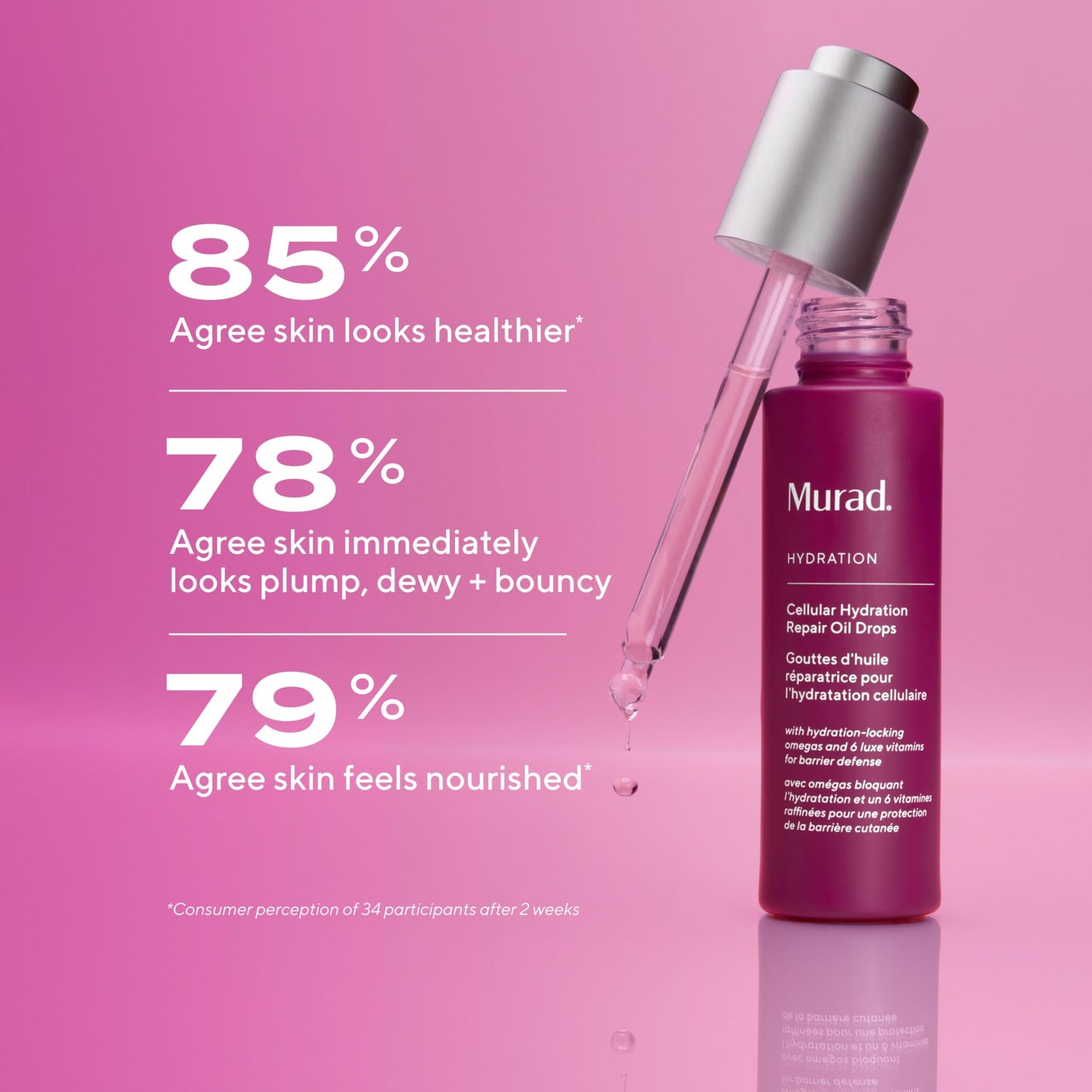 Murad Cellular Hydration Repair Oil Drops – Hydrating Facial Oil for Dry, Dehydrated Skin – Strengthens Skin Barrier, Boosts Radiance & Smoothness – Lightweight, Fast-Absorbing Formula – 1.0 oz