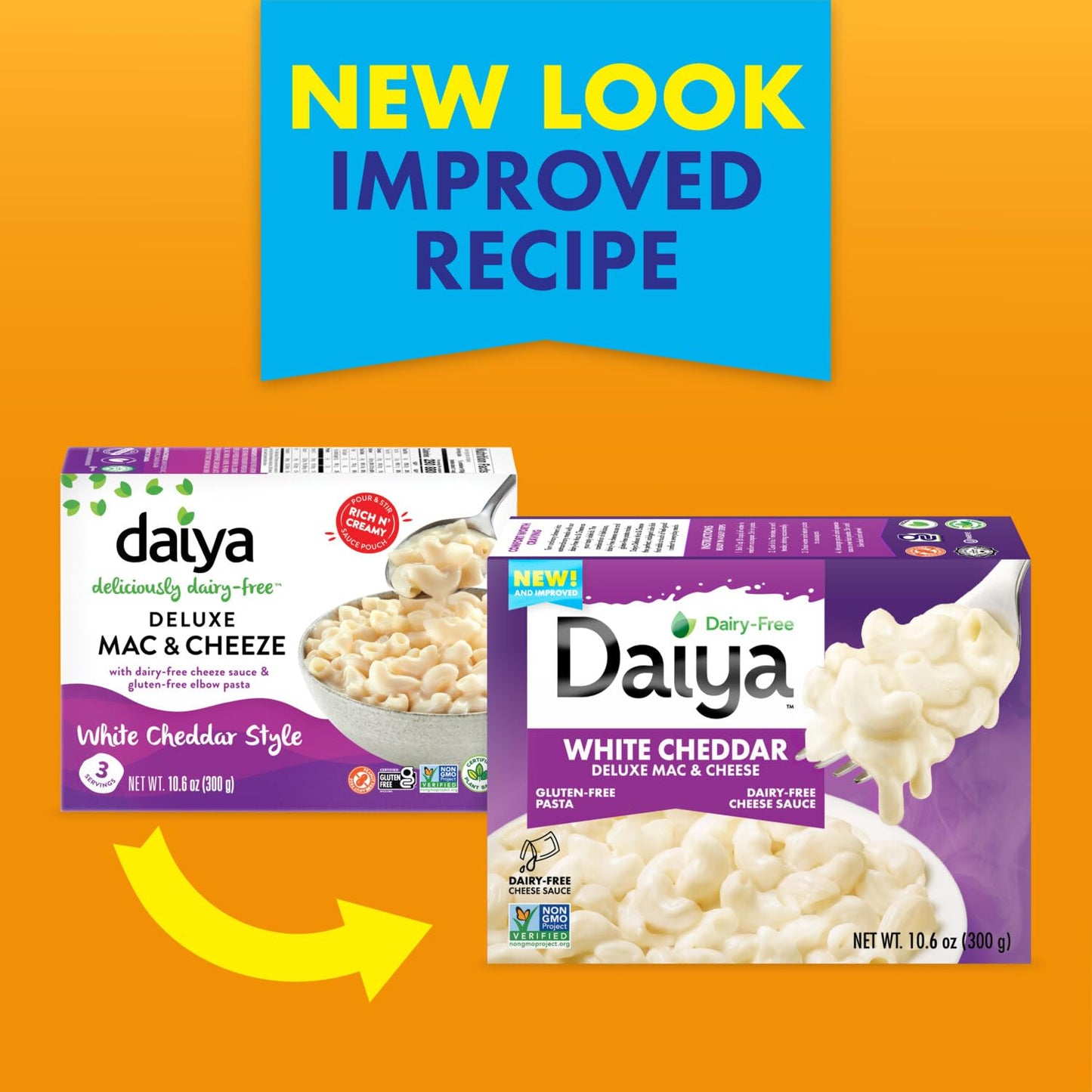 Daiya Dairy Free Gluten Free White Cheddar Deluxe Mac & Cheese, Vegan Plant Based Rice Pasta, 10.6 oz (Pack of 8)