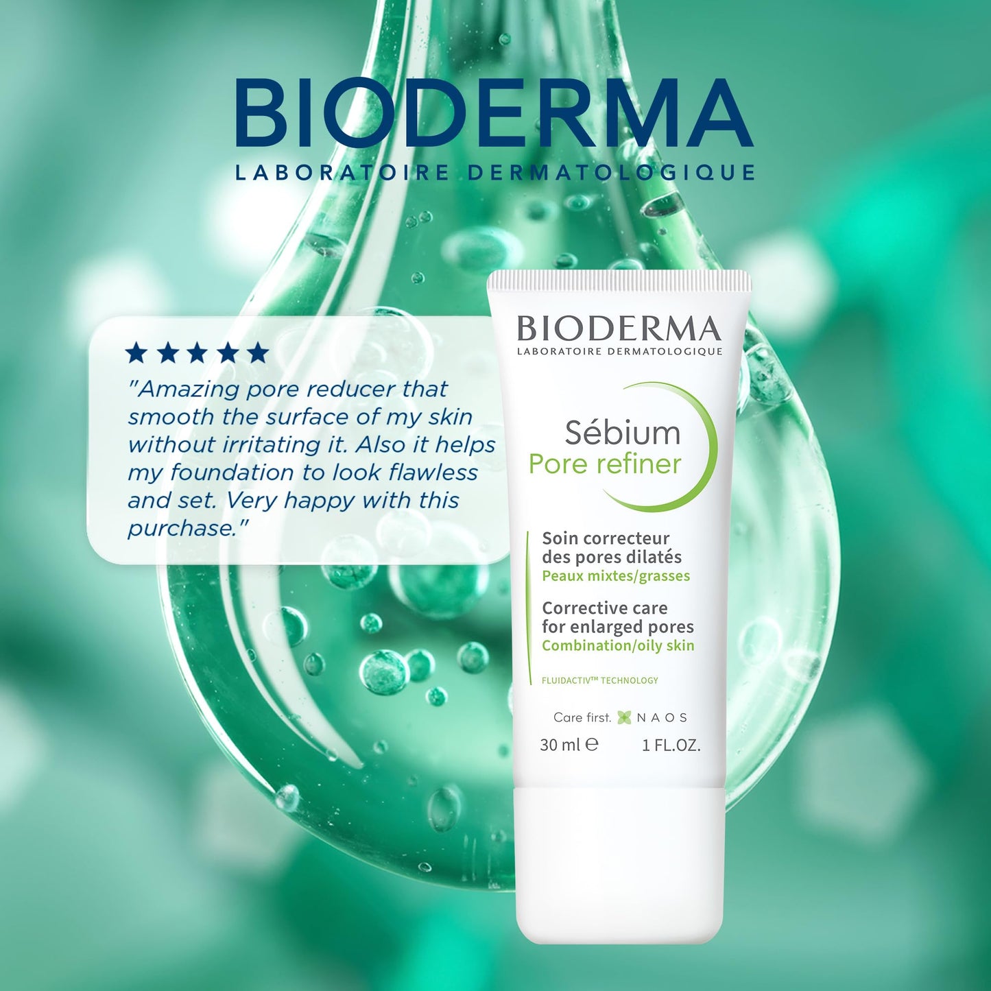 Bioderma Sébium Mat Control Cream, Mattifying and Moisturizing Daily Cream for Combination to Oily Skin, 1 Fl Oz